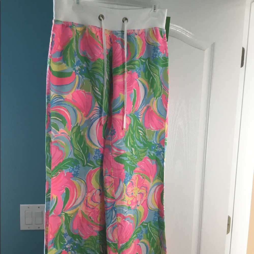 Lilly Pulitzer “So a peeling” linen beach pants